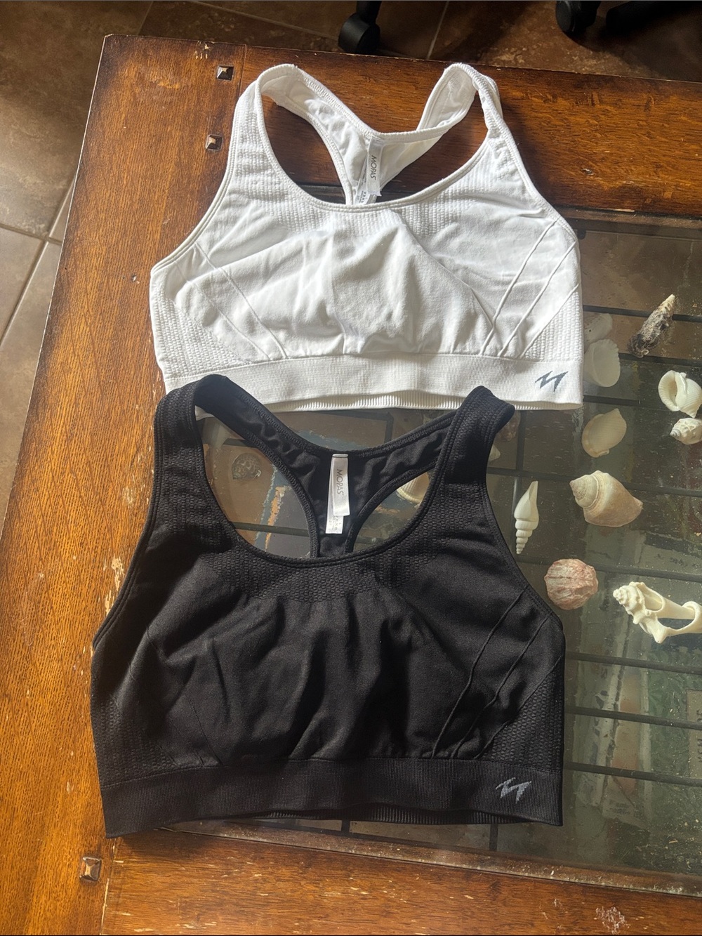 High-Impact Racerback Sports Bra — Black and White